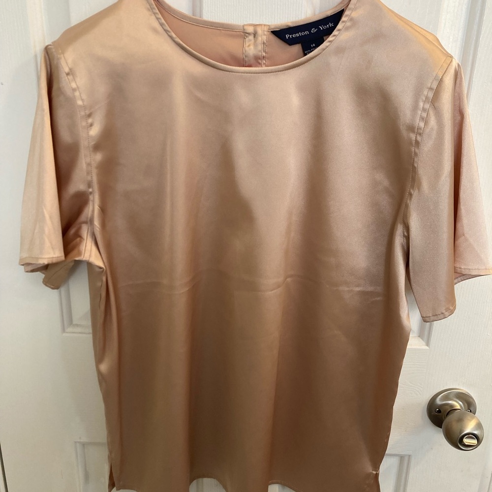 Preston and York silky gold shirt